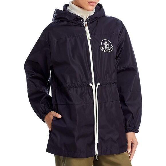 Moncler Jackets & Blazers - Moncler Womens Veirade Navy Hooded Lightweight Soft Shell Jacket Coat NWT